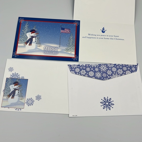 American Flag Patriotic Christmas Greeting Cards Card lot
 8 unused NEW USA - Picture 6 of 7